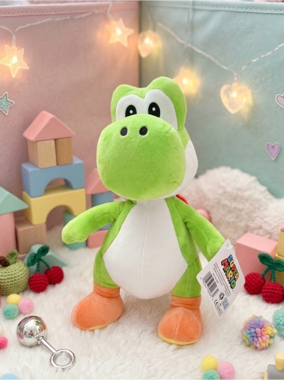 Yoshi Super Mario! Green and White Plush Stuffed Toy - So Soft!